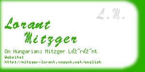 lorant mitzger business card